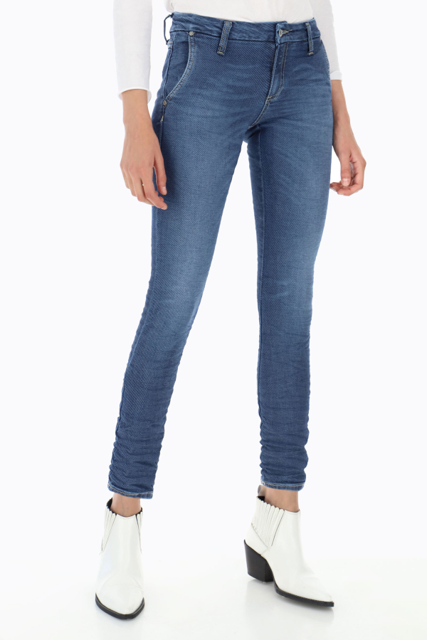 Slimfit Jeans im Chino-Style mit mittelhohem Bund